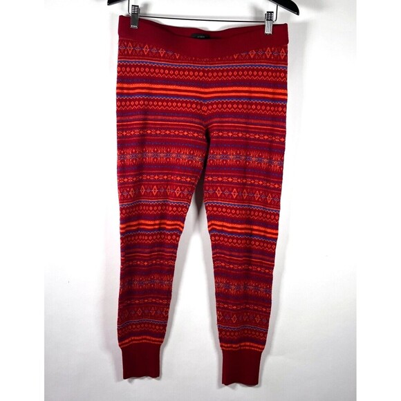 J. Crew 100% Merino Wool Fair Isle Sweater Leggings Pants‎ Medium Classic Preppy - Picture 1 of 8